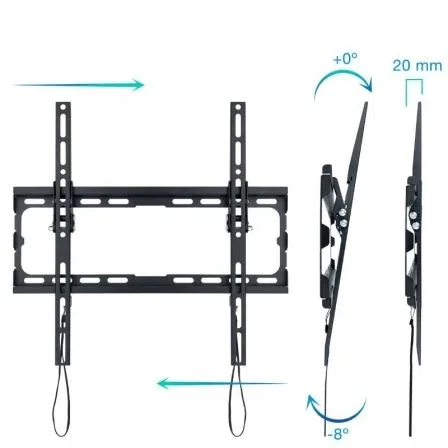 Tooq Soporte fijo de pared para TV inclinable 32"-70" - Peso máx 45kg - VESA 400x400mm