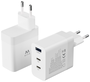 Ewent EW1323 Cargador de Carga Rápida 65W con 3 Puertos USB-C y USB-A Blanco