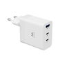 Ewent EW1323 Cargador Rápido 65W GaN 3 Puertos USB-C, Carga Rápida PD QC 3.0 para MacBook, iPhone, Smartphone, Tablet y Portátiles