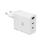 Ewent EW1323 Cargador GaN 65W con 3 Puertos (2 USB-C, 1 USB-A) - Carga Rápida PD/QC 3.0 para Macbook, iPhone, Samsung y más
