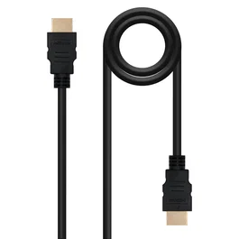 Nanocable Cable HDMI 10.15.1700 Tipo A Macho-Macho 1 m, HDMI 1.4 Alta Velocidad con Ethernet (HEC), 4K, Audio Return Channel (ARC), 3D, Chapado en Oro, Negro