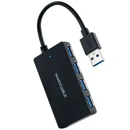 Nano Cable 10.16.4403 Hub USB 3.0 con 4 Puertos USB 3.0 Tipo A Negro Plug and Play Compatible con Windows y MacOS