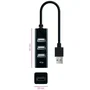 Nano Cable Hub USB 2.0 10.16.4404 con 4 Puertos USB-A Hembra, Negro, Plug and Play, Compatible con Windows y MacOS