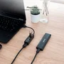 Nano Cable Hub USB 2.0 10.16.4404 con 4 Puertos USB-A Hembra, Negro, Plug and Play, Compatible con Windows y MacOS