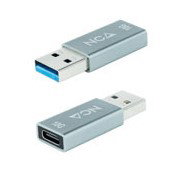 Nanocable Adaptador USB-A 3.1 GEN2 a USB-C, Gris