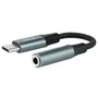 Nano Cable 10.24.1204 Adaptador de Audio USB Tipo-C Macho a Jack 3.5 Hembra Negro/Gris Nylon Aluminio 11cm