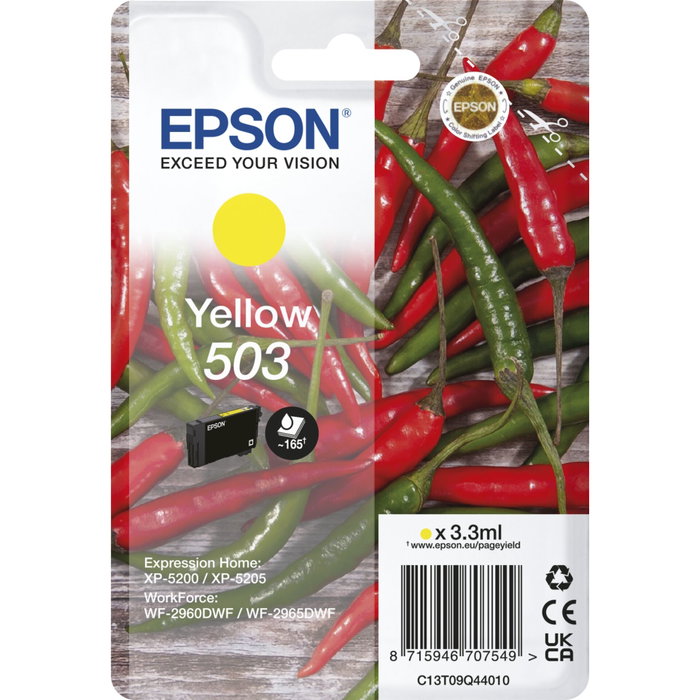 Epson Cartucho de Tinta 503 Amarillo (C13T09Q44010) de Rendimiento Estándar Epson Cartucho de Tinta 503 Amarillo (C13T09Q44010) de Rendimiento Estándar