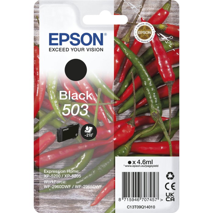 Epson Cartucho de Tinta 503 Negro Rendimiento Estándar C13T09Q14010 Epson Cartucho de Tinta 503 Negro Rendimiento Estándar C13T09Q14010
