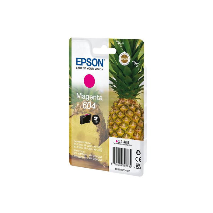 Epson Cartucho de Tinta 604 Magenta C13T10G34010 Epson Cartucho de Tinta 604 Magenta C13T10G34010