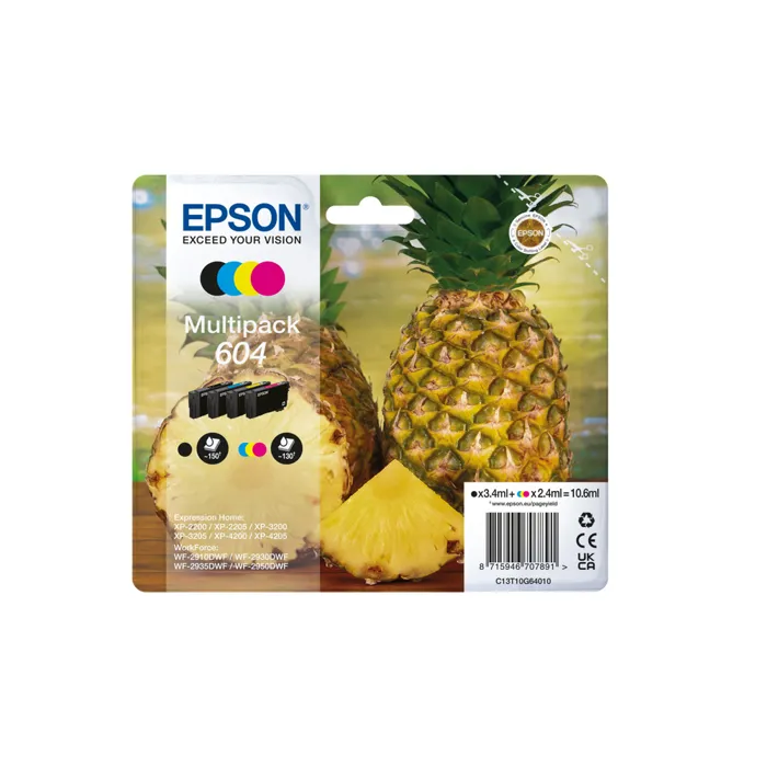 Epson 604 Multipack (BK/C/M/Y) C13T10G64010 Original Epson 604 Multipack (BK/C/M/Y) C13T10G64010 Original