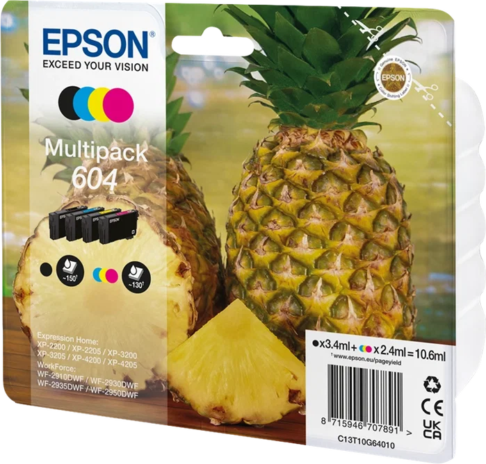 Epson 604 Multipack (BK/C/M/Y) C13T10G64010 Original Epson 604 Multipack (BK/C/M/Y) C13T10G64010 Original