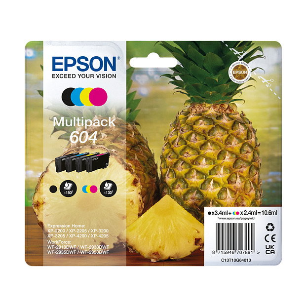 Epson 604 Multipack (BK/C/M/Y) C13T10G64010 Original Epson 604 Multipack (BK/C/M/Y) C13T10G64010 Original