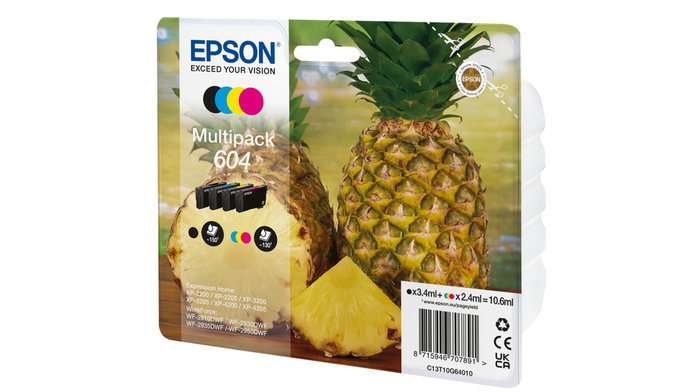 Epson 604 Multipack (BK/C/M/Y) C13T10G64010 Original Epson 604 Multipack (BK/C/M/Y) C13T10G64010 Original