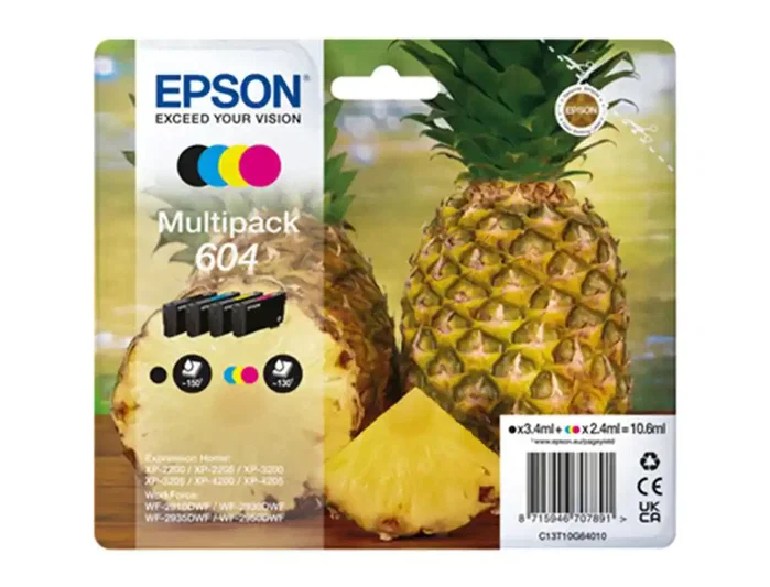 Epson 604 Multipack (BK/C/M/Y) C13T10G64010 Original Epson 604 Multipack (BK/C/M/Y) C13T10G64010 Original