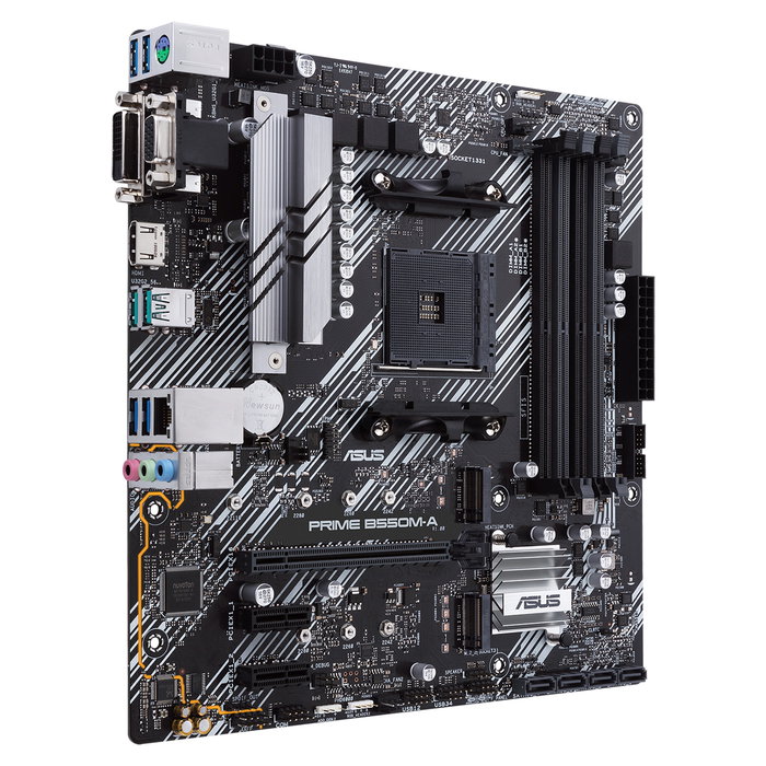 ASUS PRIME B550M-A Placa Base AM4 AMD B550 DDR4 M.2 micro ATX con HDMI/DVI/VGA