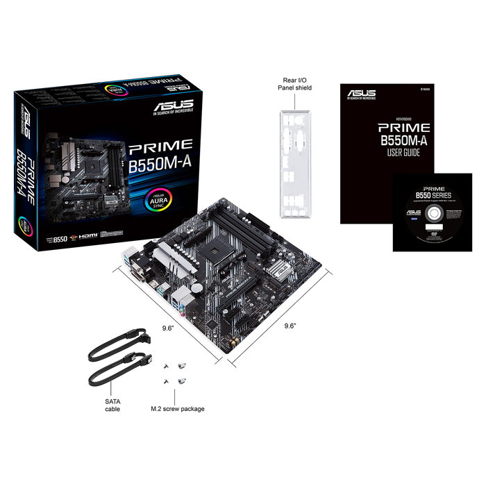 ASUS PRIME B550M-A Placa Base AM4 AMD B550 DDR4 M.2 micro ATX con HDMI/DVI/VGA