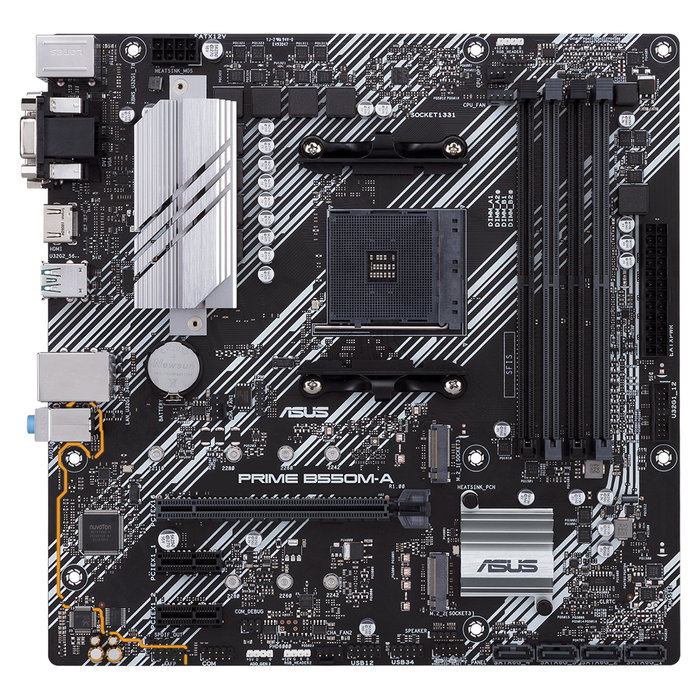 ASUS PRIME B550M-A Placa Base AM4 AMD B550 DDR4 M.2 micro ATX con HDMI/DVI/VGA