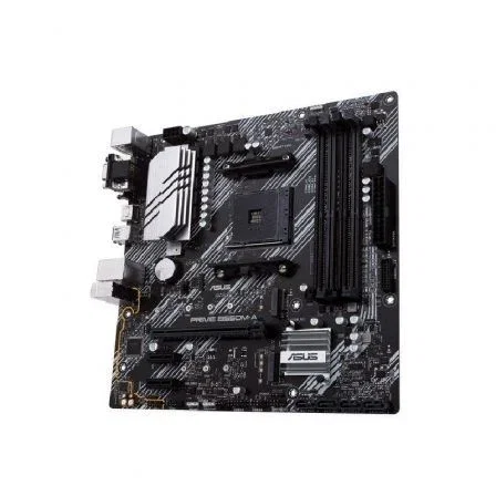 ASUS Placa Base Prime B550M-A Socket AM4 Micro ATX, Chipset AMD B550, Compatible con AMD Ryzen de 3.ª Gen, 2 Ranuras M.2 PCIe 4.0, 128GB DDR4, Aura Sync RGB, 90MB14I0-M0EAY0