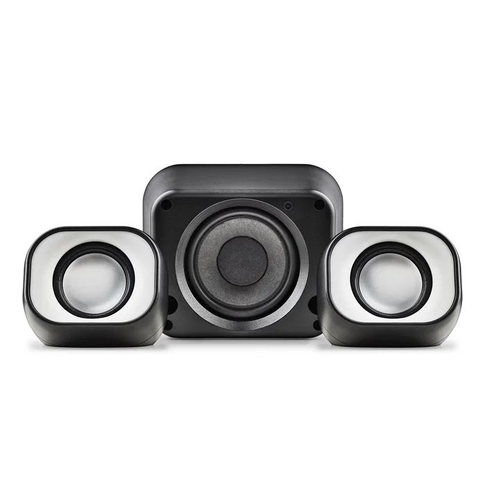 NGS COMET 2.1 Altavoces PC 2.1 con Subwoofer, 20W de Potencia, Sonido Envolvente, Alimentación USB, Entrada AUX 3.5mm, Color Negro o Blanco, Plug and Play
