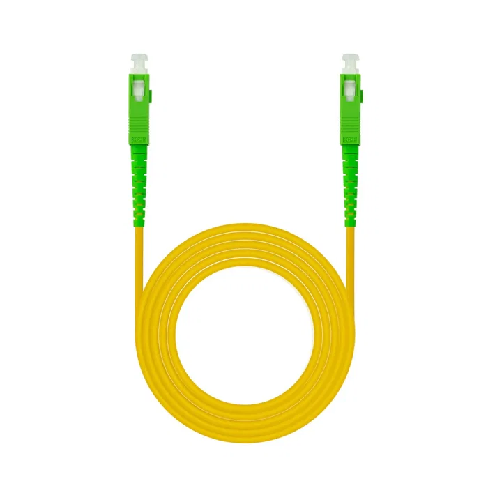 Nanocable 10.20.0001 Cable de Fibra Óptica SC/APC a SC/APC Monomodo G.657.A2 LSZH, Amarillo, 1 m