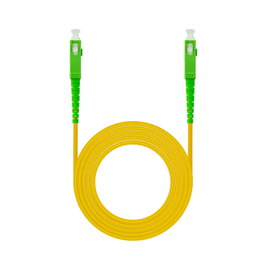 Nanocable Cable de Fibra Óptica SC/APC a SC/APC Monomodo Simplex LSZH, 3m, Amarillo
