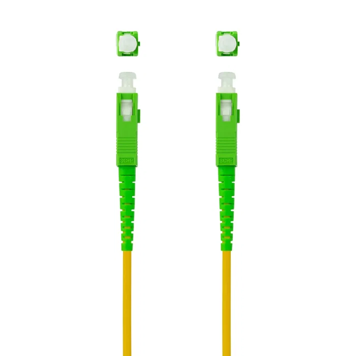 Nanocable Cable de Fibra Óptica SC/APC a SC/APC Monomodo G.657.A2 LSZH Amarillo - 10 metros