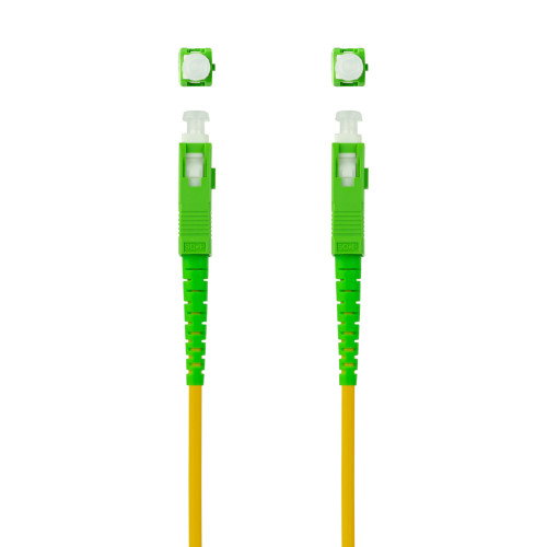 Nanocable Cable de Fibra Óptica SC/APC a SC/APC Monomodo G657A2, 20m, Amarillo