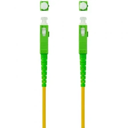 Nano Cable 10.20.0020 Cable de Fibra Óptica SC/APC a SC/APC Monomodo Simplex LSZH G657A2 20m Amarillo