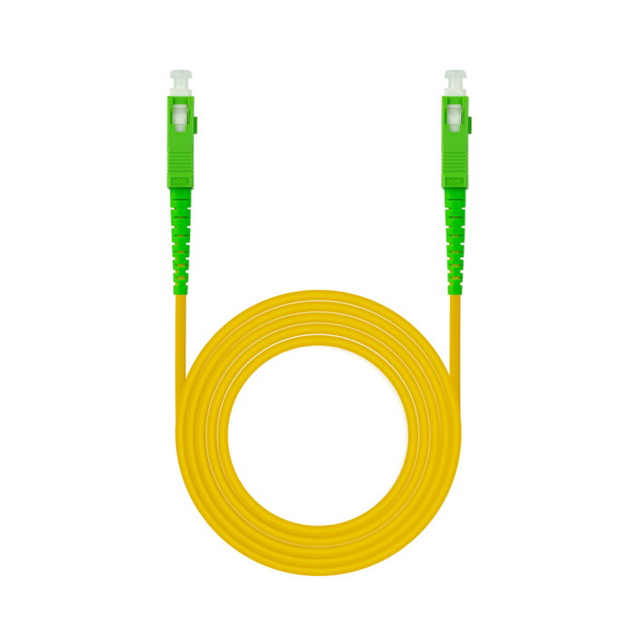 Nanocable Cable de Fibra Óptica SC/APC a SC/APC Monomodo G657A2, 20m, Amarillo