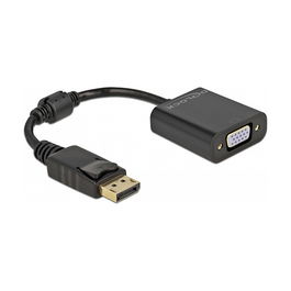 DeLOCK Adaptador DisplayPort 1.2 a VGA Pasivo, Macho a Hembra, Negro