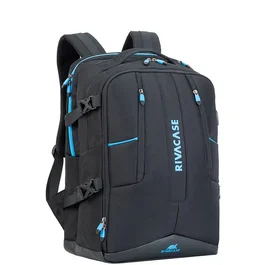 Rivacase Borneo 7860 Mochila Gaming para Portátil 17.3" Negro y Azul con Respaldo, Varios Compartimentos y Resistente al Agua