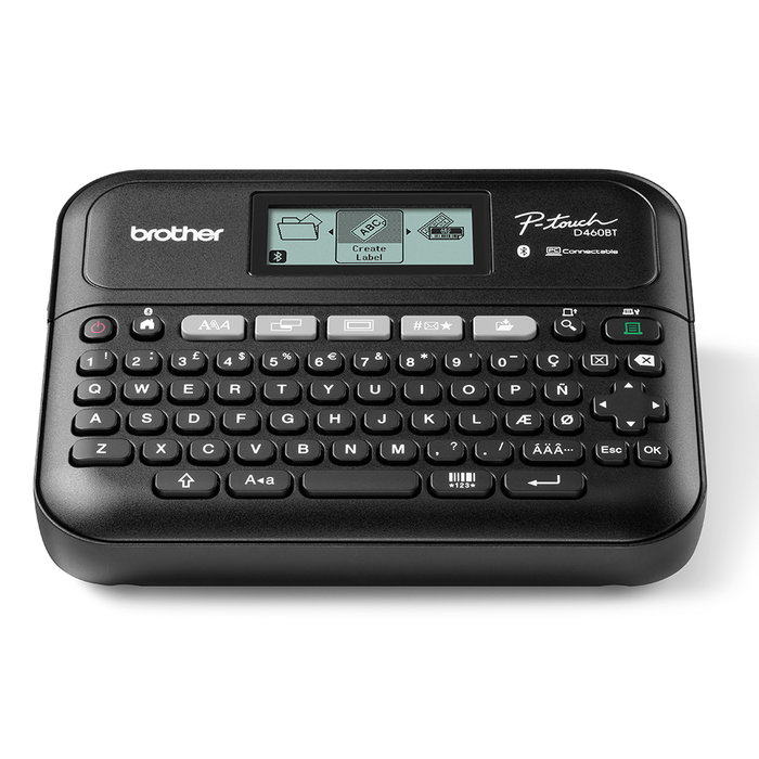 BROTHER Rotuladora electrónica de sobremesa PT-D460BTVP con teclado, conexión a PC y móvil BROTHER Rotuladora electrónica de sobremesa PT-D460BTVP con teclado, conexión a PC y móvil