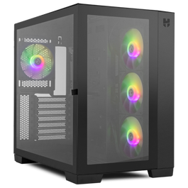 NOX Hummer Astra Midi Tower Negra Caja PC con Doble Cristal Templado y Ventiladores ARGB
