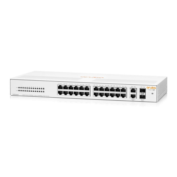 HPE Aruba Instant On 1430 26G 2SFP Switch Blanco