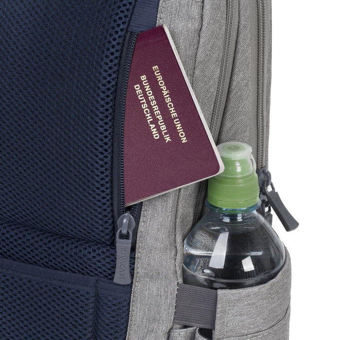 Rivacase 7760 Funda Mochila para Portátil 15.6 Pulgadas (39.6 cm) Gris - Ligera, Resistente al Agua y de Poliéster, 550 g