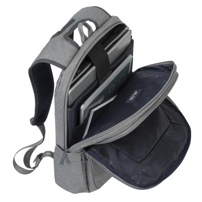 Rivacase 7760 Funda Mochila para Portátil 15.6 Pulgadas (39.6 cm) Gris - Ligera, Resistente al Agua y de Poliéster, 550 g