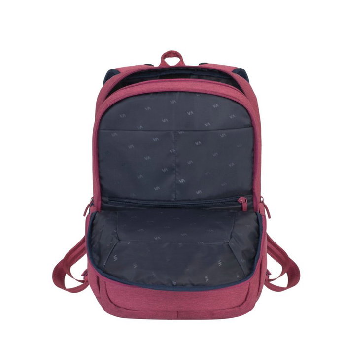 Rivacase 7760 Suzuka Mochila para Portátil de 15.6 Pulgadas, Resistente al Agua, con Compartimento para Tablet y Bolsillo Antirrobo, Rojo
