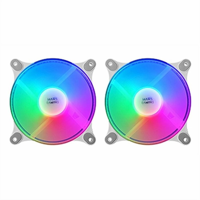 Mars Gaming Kit de 2 ventiladores MFDUOW 120mm FRGB Blanco Mars Gaming Kit de 2 ventiladores MFDUOW 120mm FRGB Blanco