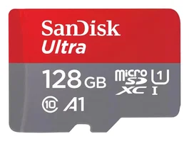 SanDisk Ultra 128GB microSDXC UHS-I Clase 10, 140 MB/s, A1, SDSQUAB-128G-GN6MA - Resistente al Agua y Temperatura