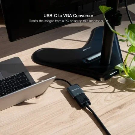 Nanocable Conversor USB-C a VGA Aluminio 10 cm Gris Nanocable Conversor USB-C a VGA Aluminio 10 cm Gris