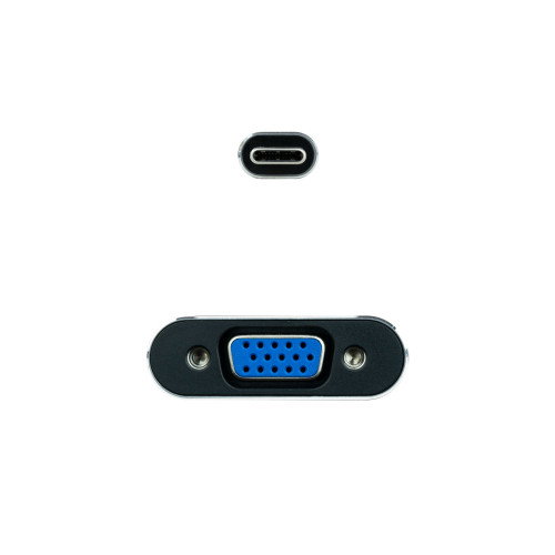 Nanocable Conversor USB-C a VGA, Aluminio, Gris, 10 cm