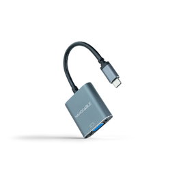 Nanocable Conversor USB-C a VGA Aluminio 10 cm Gris