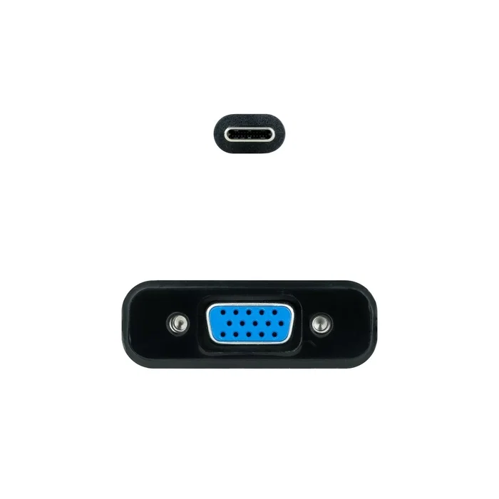 Nanocable Adaptador Conversor USB-C a VGA 10.16.4101-BK Negro, Soporta Resolución 1920x1200@60Hz, Plug & Play, para MacBook Pro, Chromebook, Longitud Cable 10cm
