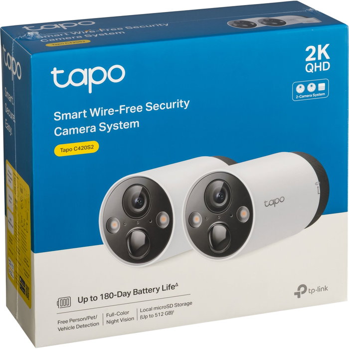 TP-Link Tapo C420S2 Kit de 2 Cámaras de Vigilancia 2K QHD Blanco
