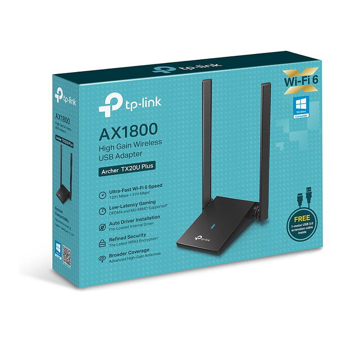 TP-Link Archer TX20U Plus Adaptador USB Wi-Fi 6 AX1800 Negro TP-Link Archer TX20U Plus Adaptador USB Wi-Fi 6 AX1800 Negro
