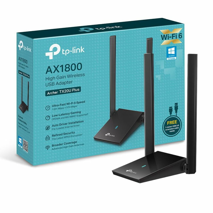 TP-Link Archer TX20U Plus Adaptador USB Wi-Fi 6 AX1800 Negro TP-Link Archer TX20U Plus Adaptador USB Wi-Fi 6 AX1800 Negro