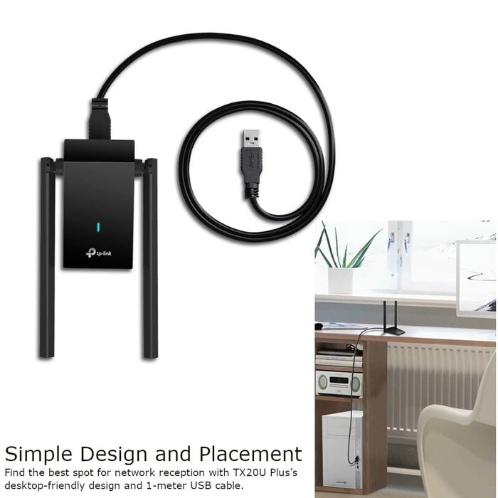 TP-Link Archer TX20U Plus Adaptador USB Wi-Fi 6 AX1800 Negro TP-Link Archer TX20U Plus Adaptador USB Wi-Fi 6 AX1800 Negro