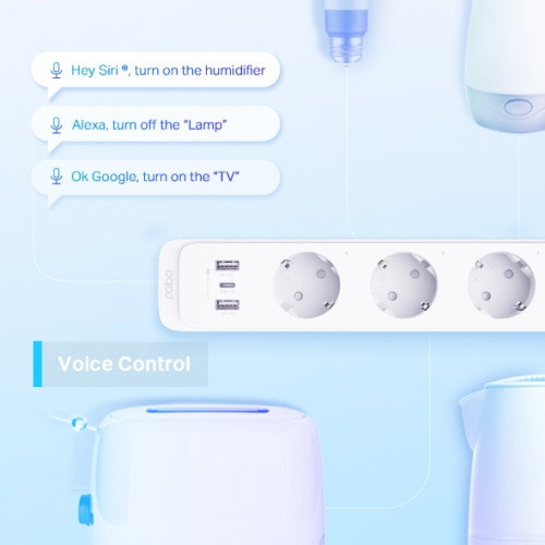 TP-Link Tapo P300 Regleta Inteligente Wi-Fi con 3 Tomas y 3 Puertos USB, Blanco