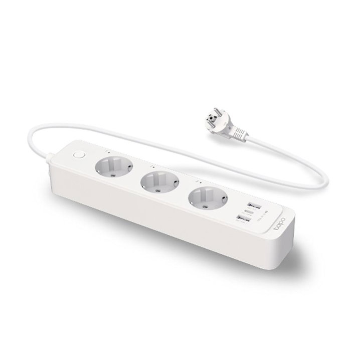 TP-Link Tapo P300 Regleta Inteligente Wi-Fi con 3 Tomas y 3 Puertos USB, Blanco
