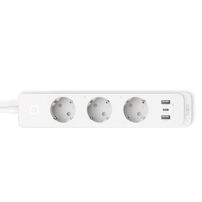 TP-Link Tapo P300 Regleta Inteligente Wi-Fi con 3 Tomas y 3 Puertos USB, Blanco
